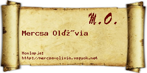Mercsa Olívia névjegykártya